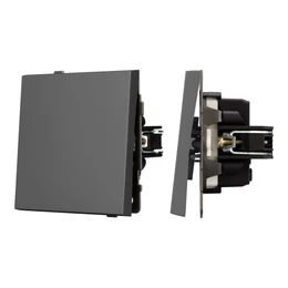 Фото #1 товара Механизм выключателя одноклавишный проходной SWT-TENDO-MKP1-SFPL-GR (230V, 10A) (Arlight, Матовый графитовый)