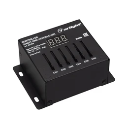 Фото #1 товара INTELLIGENT ARLIGHT Контроллер SMART-DMX-301-43-6G-SUF Black (5-24V, Console) (IARL, IP20 Металл, 5 лет)