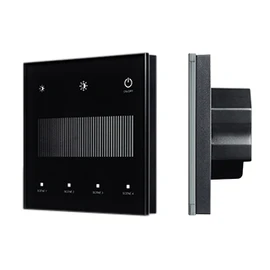 Фото #1 товара INTELLIGENT ARLIGHT Сенсорная панель SMART-DALI-301-11-1G-4SC-DT6 Черная (230V, встраиваемая, 2.4G) (IARL, IP20 Пластик, 5 лет)