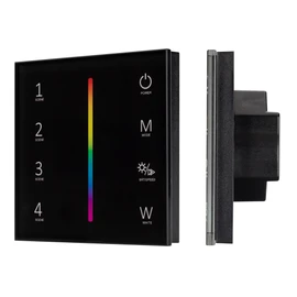 Фото #1 товара Панель SMART-P22-RGBW-G-IN Black (12-24V, 4x3A, Sens, 2.4G) (Arlight, IP20 Пластик, 5 лет)