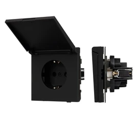 Фото #1 товара Механизм розетки влагозащищённый SCT-TENDO-MCP-SFPL-BK (230V, 16A) (Arlight, -)
