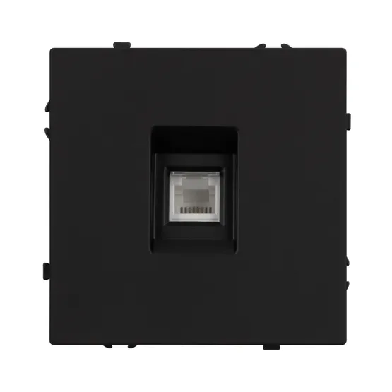 Фото #4 товара Механизм телефонной розетки SCT-NOBE-MTL1-SFPL-BK (RJ-11, 4C) (Arlight, Черный оникс)