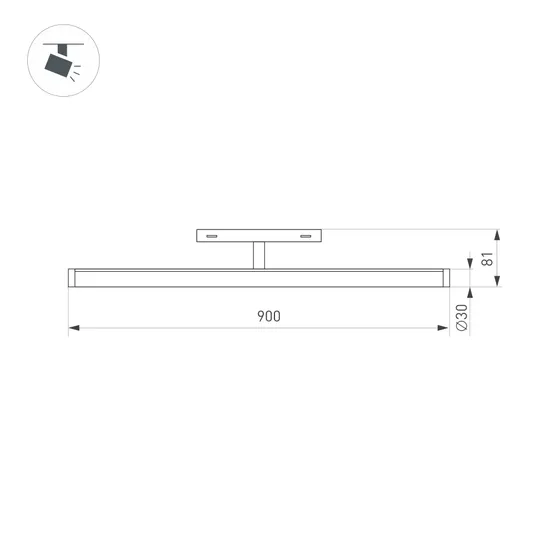 Фото #3 товара Светильник MAG-ORIENT-TUBE-TURN-L900-30W Warm3000 (WH, 180 deg, 48V) (Arlight, IP20 Металл, 5 лет)