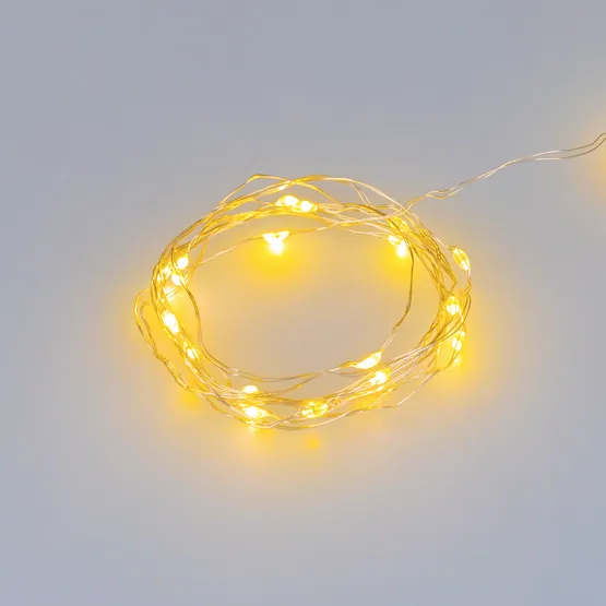 Фото товара Светодиодная гирлянда ARD-DEW-HOME-2000-CLEAR-20LED-STD Yellow (3V, Battery Pack) (Ardecoled, IP20)