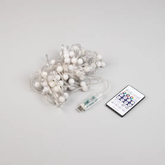 Фото #4 товара Светодиодная гирлянда ARD-BEAD-HOME-10000-CLEAR-100LED RGB (5V, USB, ПДУ) (Ardecoled, IP20 Пластик)