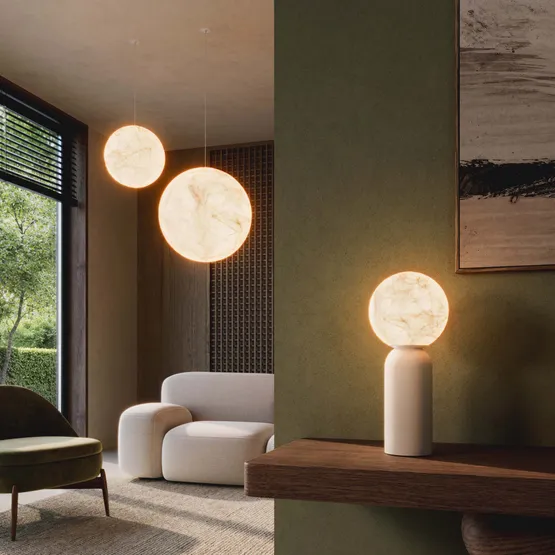 Фото #7 товара Светильник SP-SILKA-TAB-R150-6W Warm2700 (WH, 330 deg, 230V, TOUCH-DIM) (Arlight, IP20 Натуральный шелк, 3 года)