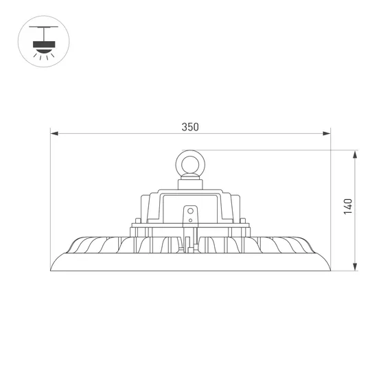 Фото #2 товара Светильник SP-ARIVA-MOTION-R350-200W White5000 (BK, 90 deg, 230V) (Arlight, IP65 Металл, 5 лет)