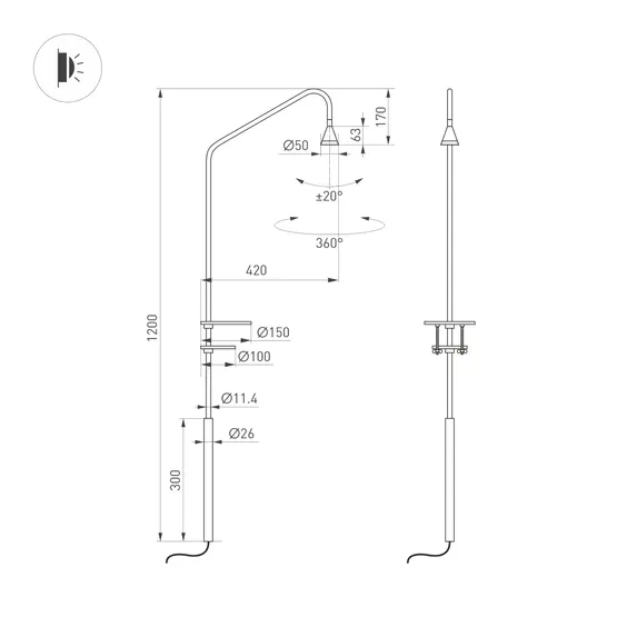 Фото #3 товара Светильник SP-RINAR-TAB-5W Warm3000 (BK, 36 deg, 230V) (Arlight, IP20 Металл, 5 лет)